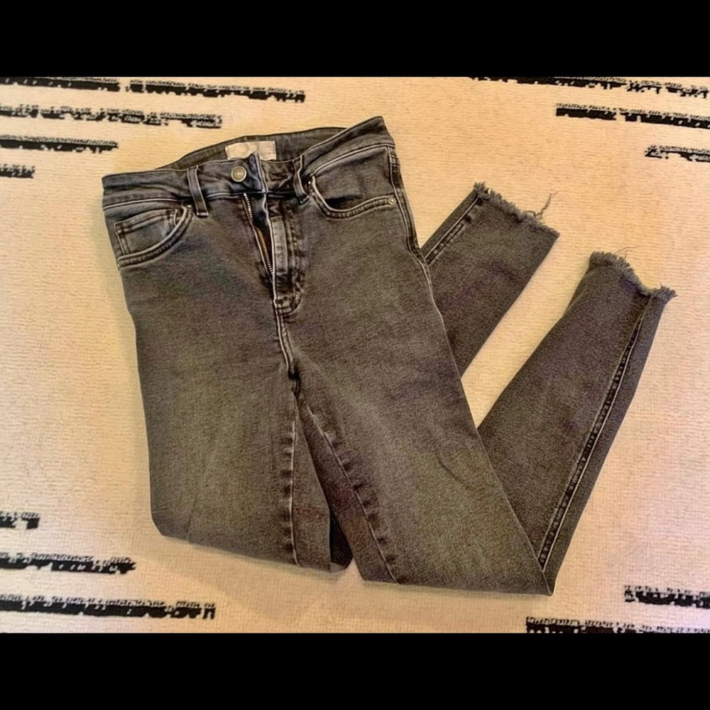 Free People Black High Waisted Super Skinny Jeans